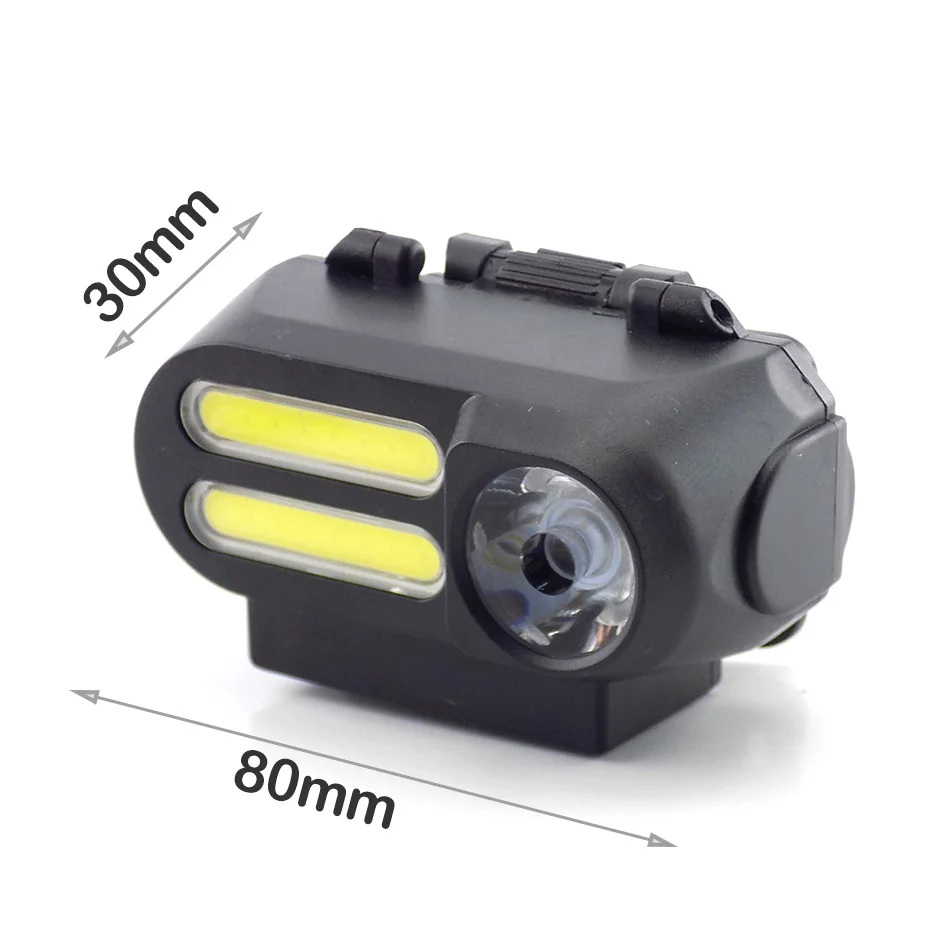 Leistungsstarker wiederaufladbarer 3-LED-COB-USB-Scheinwerfer, 18650, frontale Stirnlampe, Taschenlampe, Taschenlampe für Angeln, Camping, B4