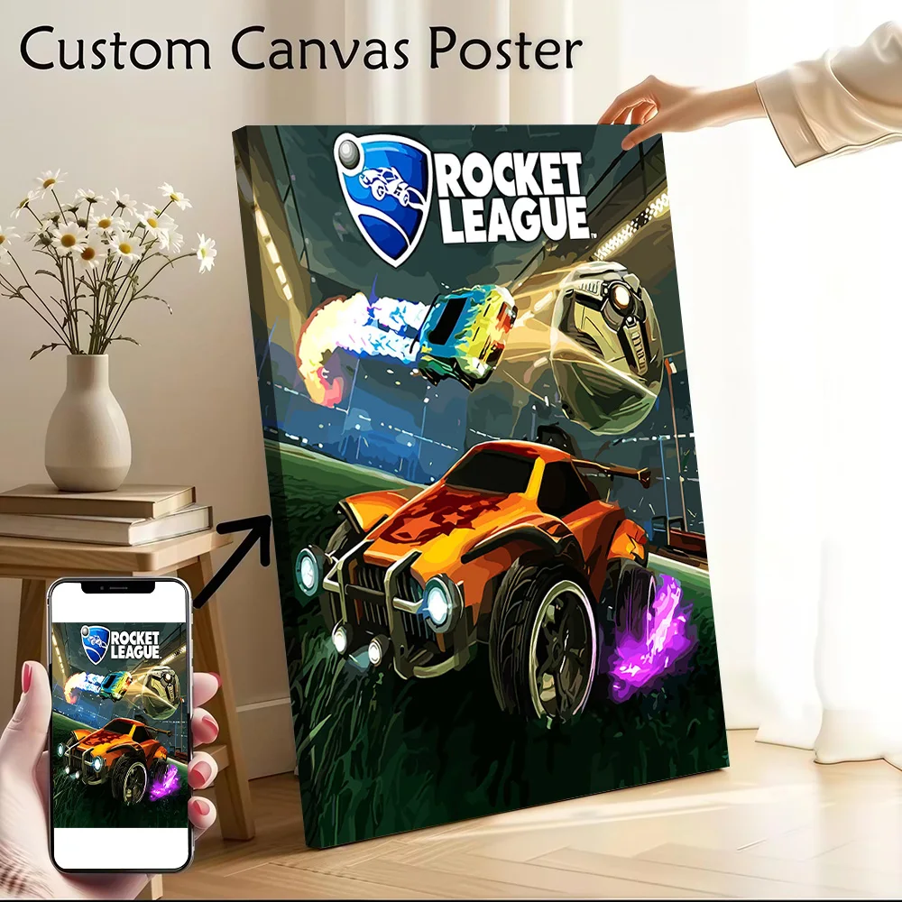 Rocket League Game Cover Art Poster Canvas Wall Art Custom Photo Print Modern Painting for Fans Decoration Living Room Wand Deko