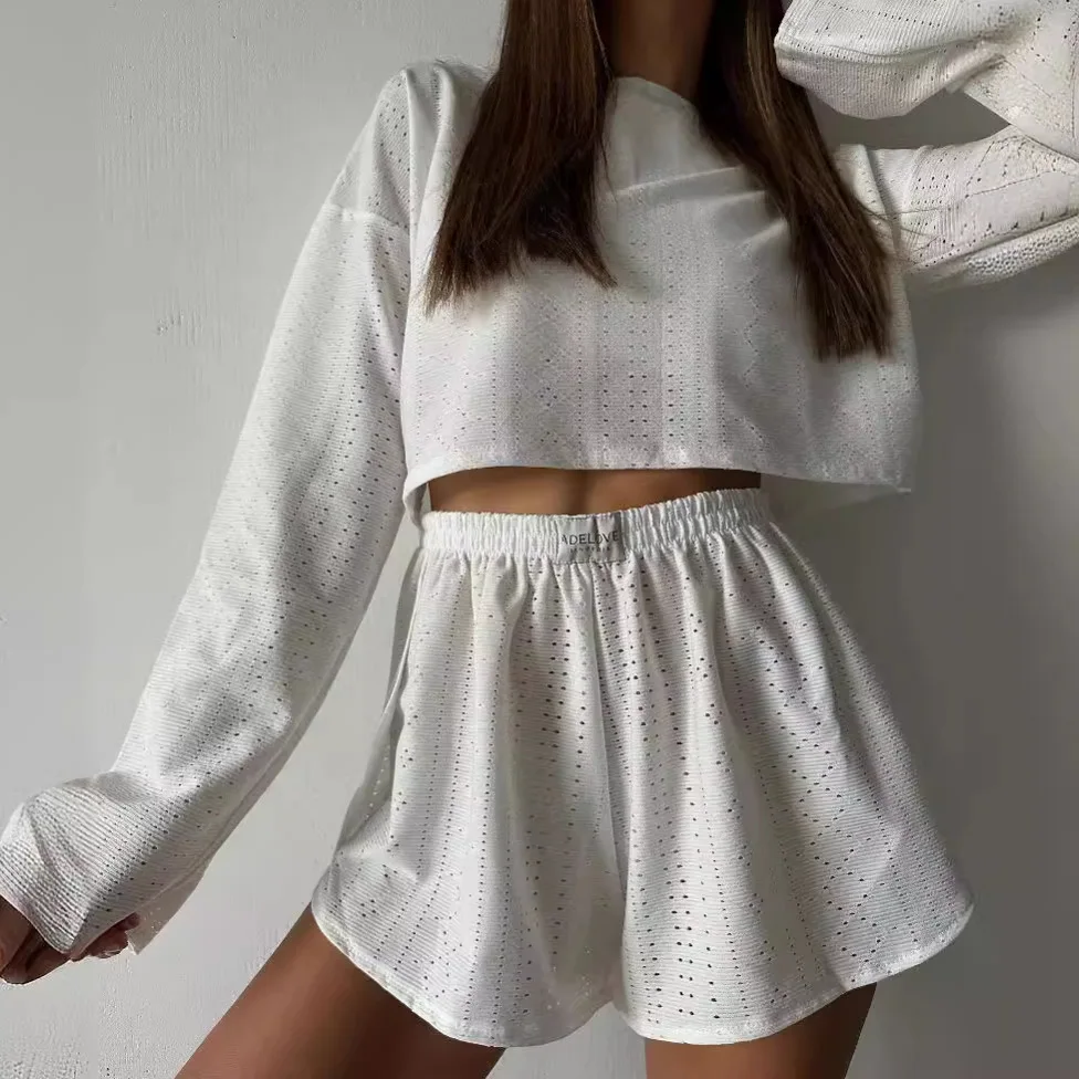 

Women's Pajamas, Summer Sleepwear, Covered Pajamas, Long Sleeve Tops, Short Pants, Pajamas, Home Sleepwear, Women's Pajamas