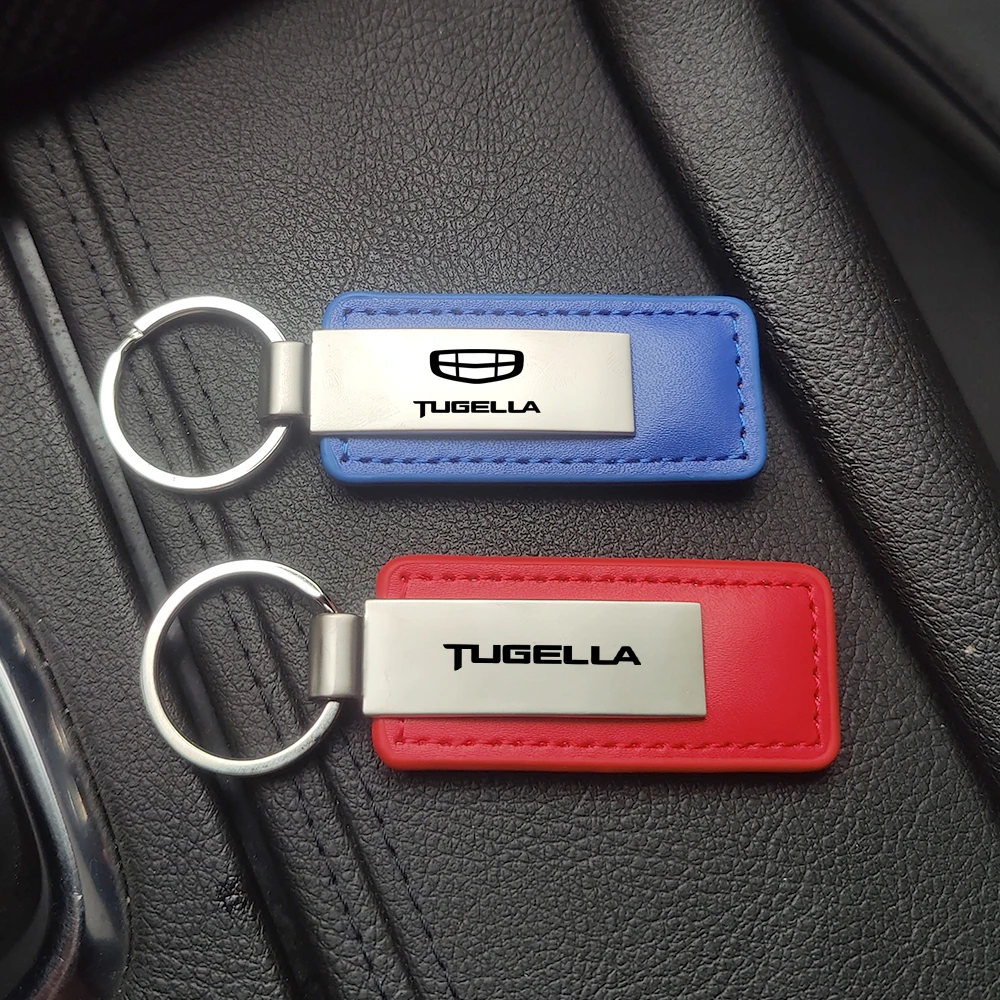 1 шт. новый металлический Кожаный Автомобильный брелок для ключей кольца для Geely Tugella SUV FY11 2020 2021 2022 2023 2024 аксессуары для интерьера автомобиля