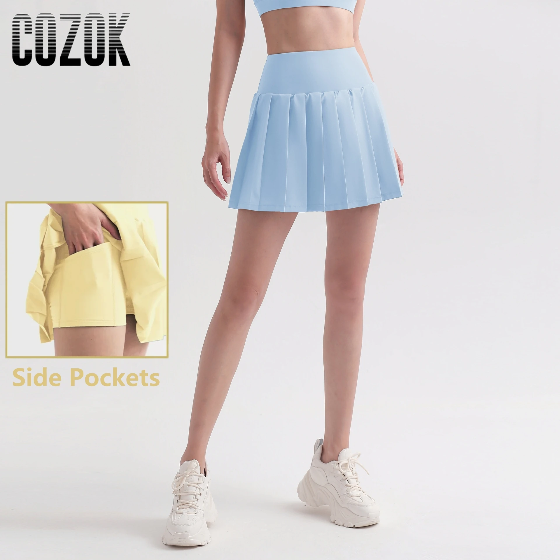 

Women Pleated Tennis Skirt with Pockets Shorts Athletic Skirts High Waist Golf Skorts Quick-Drying Running Workout Sports Skirts