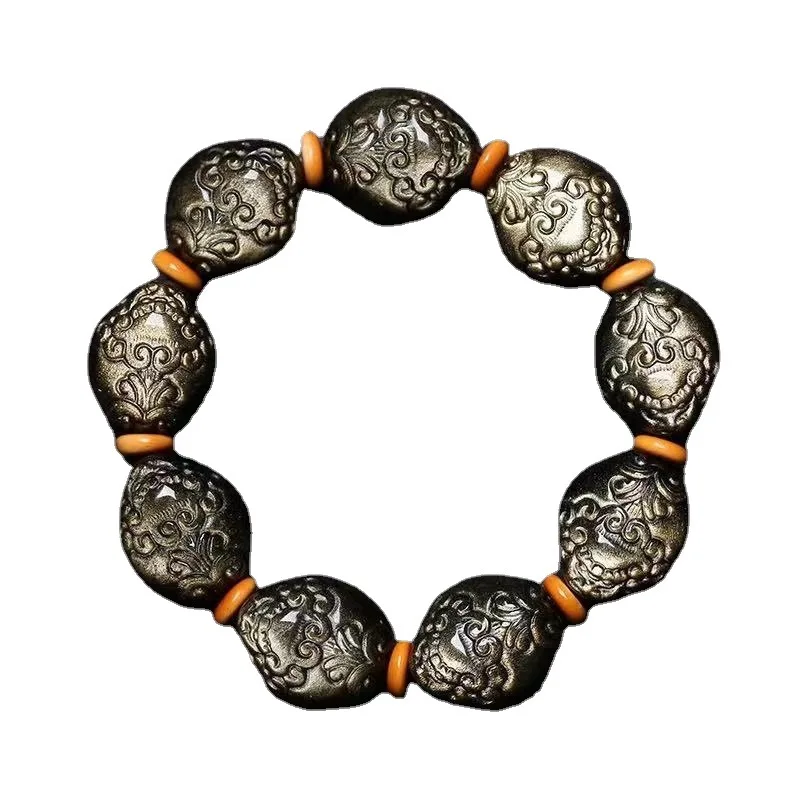 Wholesale Natural Obsidian Stone Bracelet for Women Men Carved Pixiu Beads Hand Wrist Trendy Fashion Crystal Jewelry