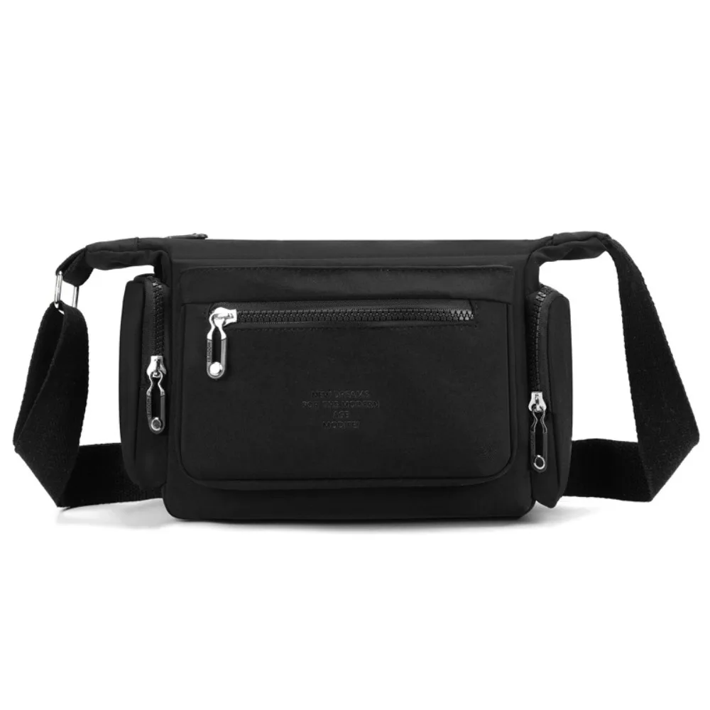 

Portable Nylon Crossbody Bag Solid Color Lightweight Middle Aged Tote Bag Adjustable Strap Fashionable Mobile Phone Bag Daily