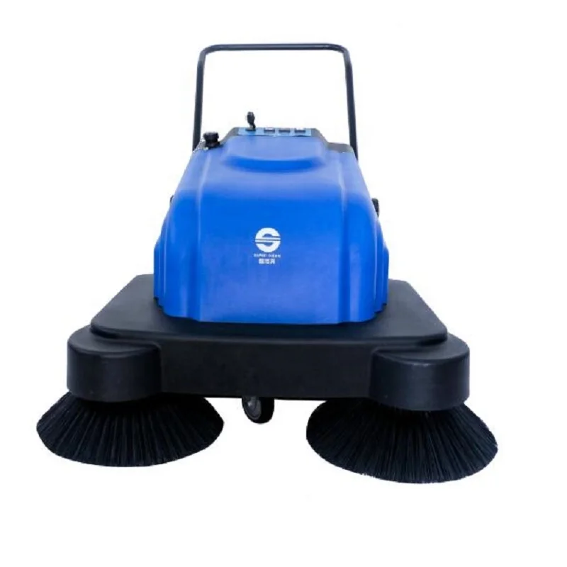 Outdoor Power Cordless Automatic Walk Behind Battery Street Floor Road Sweeper Machine For Tennis Court School Factory Warehouse