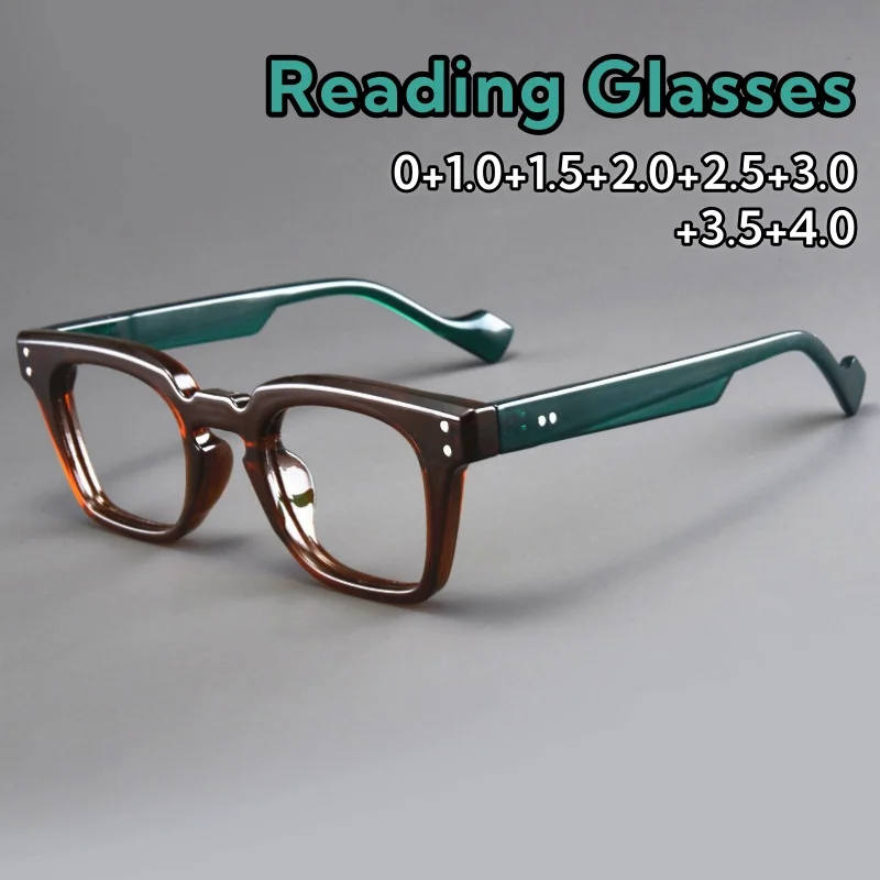

Fashionable Classic Square Large Frame Reading Glasses Popular HD Blue Light Blocking Unisex Eyeglasses Protect Eyes 0 To +4.0