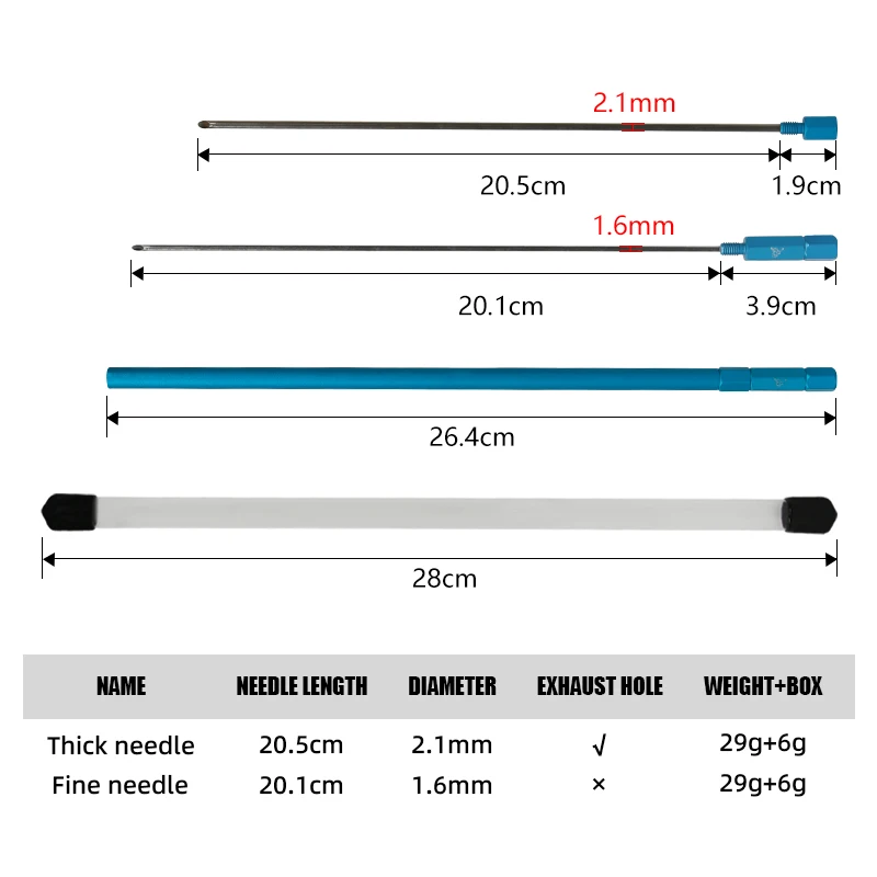 LETOYO Twee-in-een vis ontluchting holle naald Quick Regenworm Hooking Naald Worm Baiting Naald Driller Gas naald Vissen Gereedschap