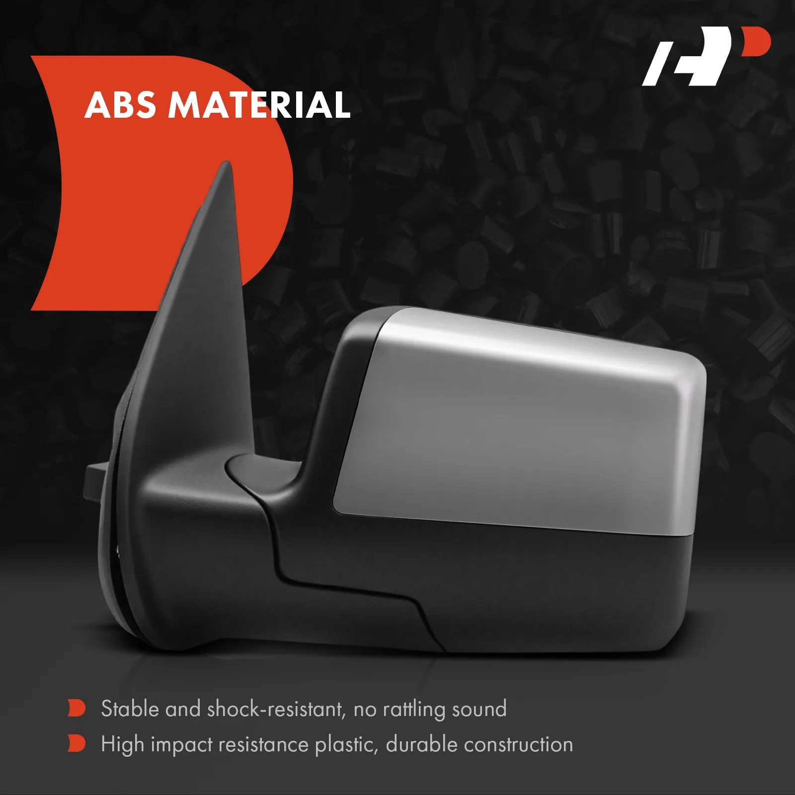 A-Premium Driver Side Power Door Mirror for Ford Explorer 2006-2010 Explorer Sport Trac Manual Folding Puddle Light Black+Silver