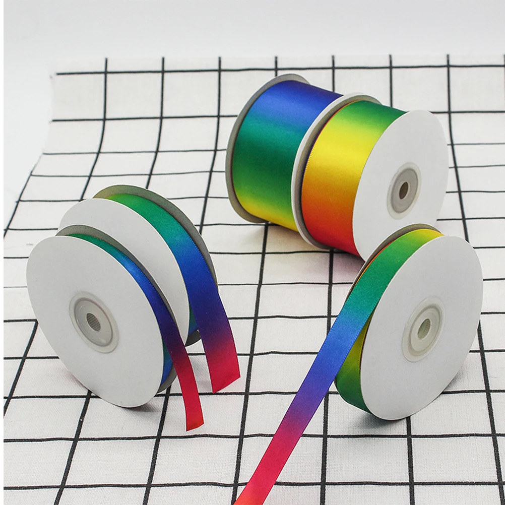 

Rainbow Ribbon Craft Packaging Decorative Ribbons for Crafts Multicolor Colorful Organza