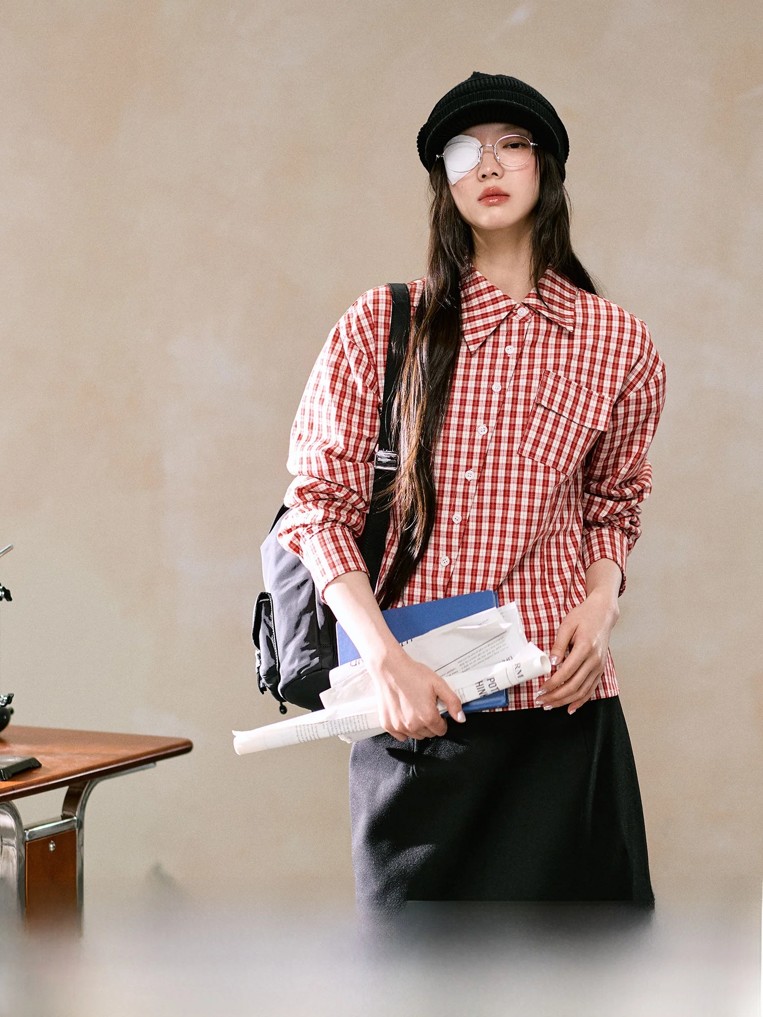 

LaluneDuCiel Pure Cotton Casual Sle Women's irt Winter Design Irregular Versatile Top Warm Long Sve Button up