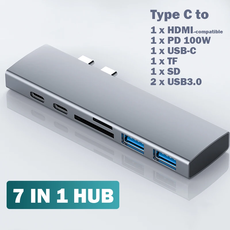 

USB-концентратор с Type-C на HDMI-совместимый USB 3,0 концентратор USB-разветвитель док-станция Тип C концентратор для MacBook Pro Air Ноутбуки ПК оценители