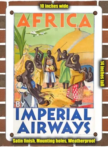 METAL SIGN - 1932 Africa by Imperial Airways - 10x14 Inches