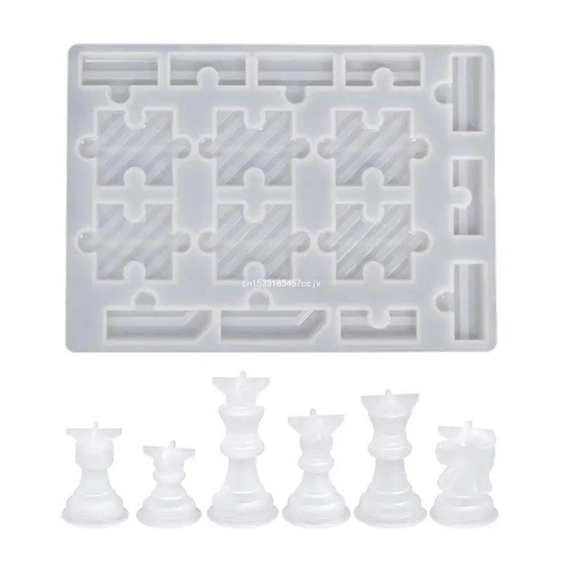 

Chess Board Silicone Resin Mold Set with Chess Pieces Checkers Molds for Family Party Game DIY Crafts Making Board Game Dropship