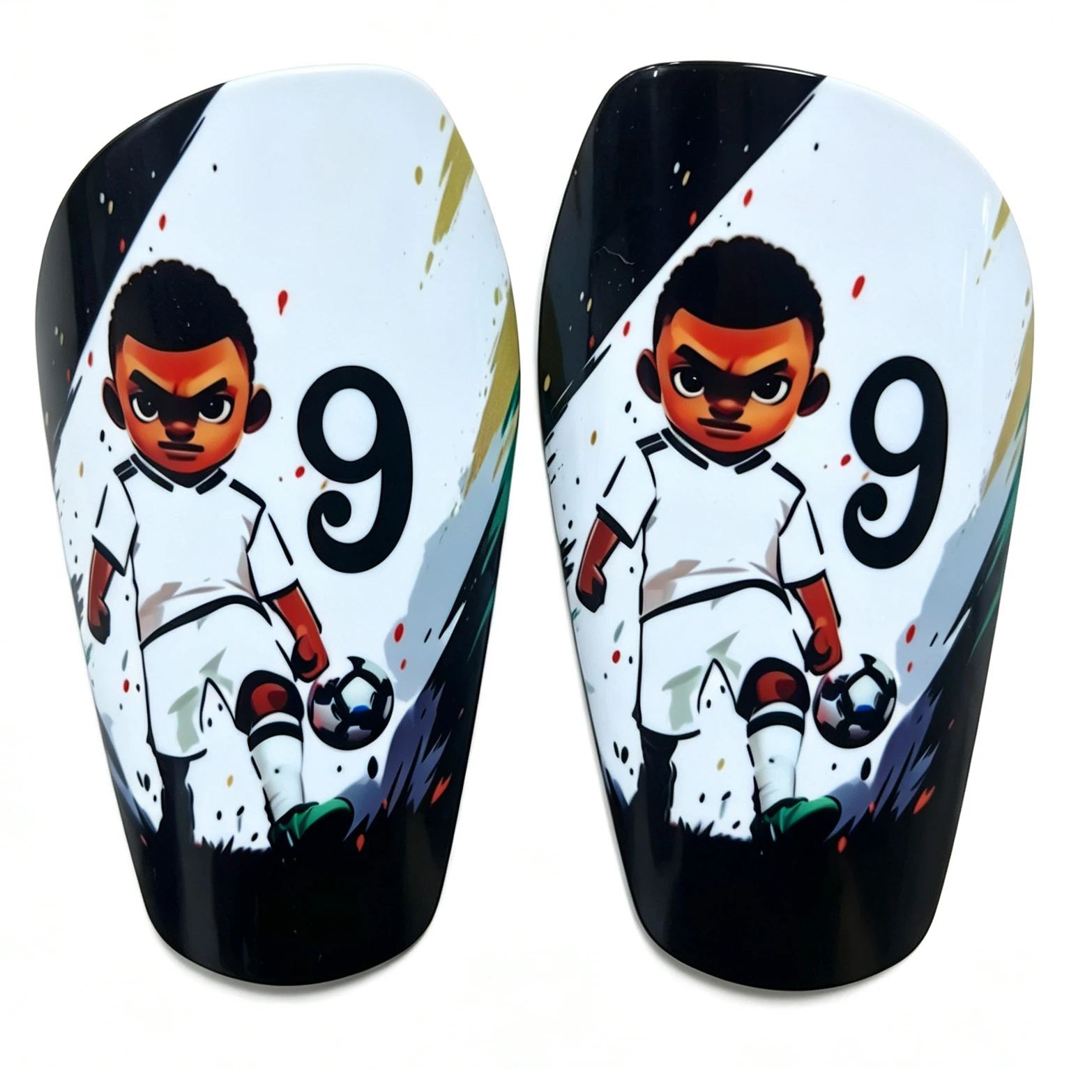 1 Pair High-Quality Cartoon Element Football Leg Protector Football Gear with Fun Design Sports Protection Equipment
