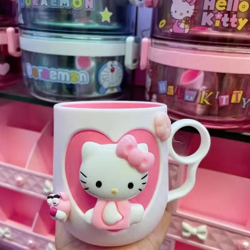 Hello kitty New Cartoon Kawaii Couple Mouthwash Cup Cartoon Sanrio Creative Girly Heart Children\'s Home Brushing Mouthwash Cup