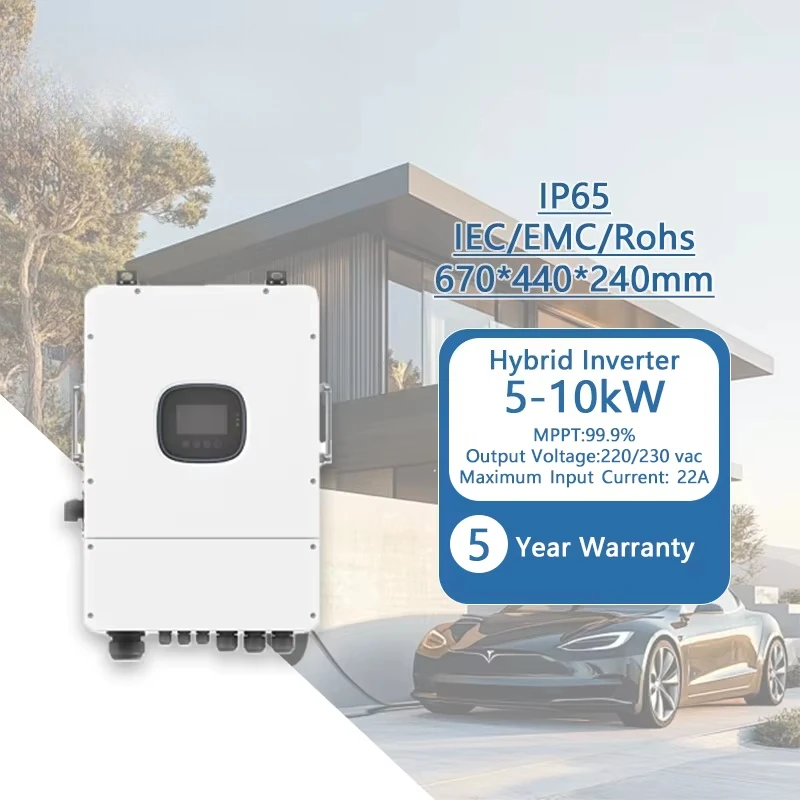 High Voltage DC Residential Solar System Inverter Full Set LCD Display Wall-Mounted Backup Power Emergency  Lithium Ion Home