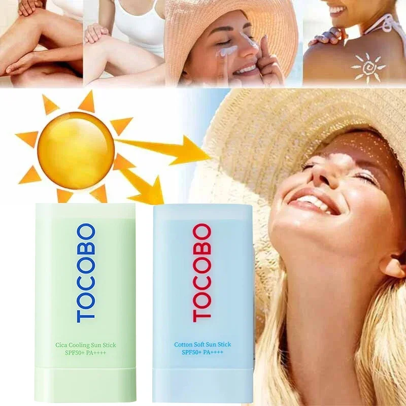 Korea Skin Care Tocobo Cotton Soft Sun Stick SPF 50+ Water Sense Essence Sunscreen Oil Control Refreshing Non-greasy Moisturise