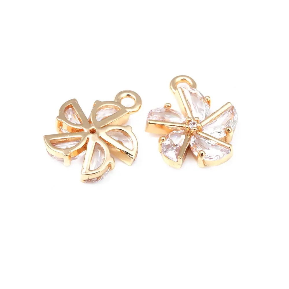 18K Gold Color Airplane Bicycle Tower Windmill Charms Pendants High Quality Diy Jewelry Making Necklace Earrings Accessories