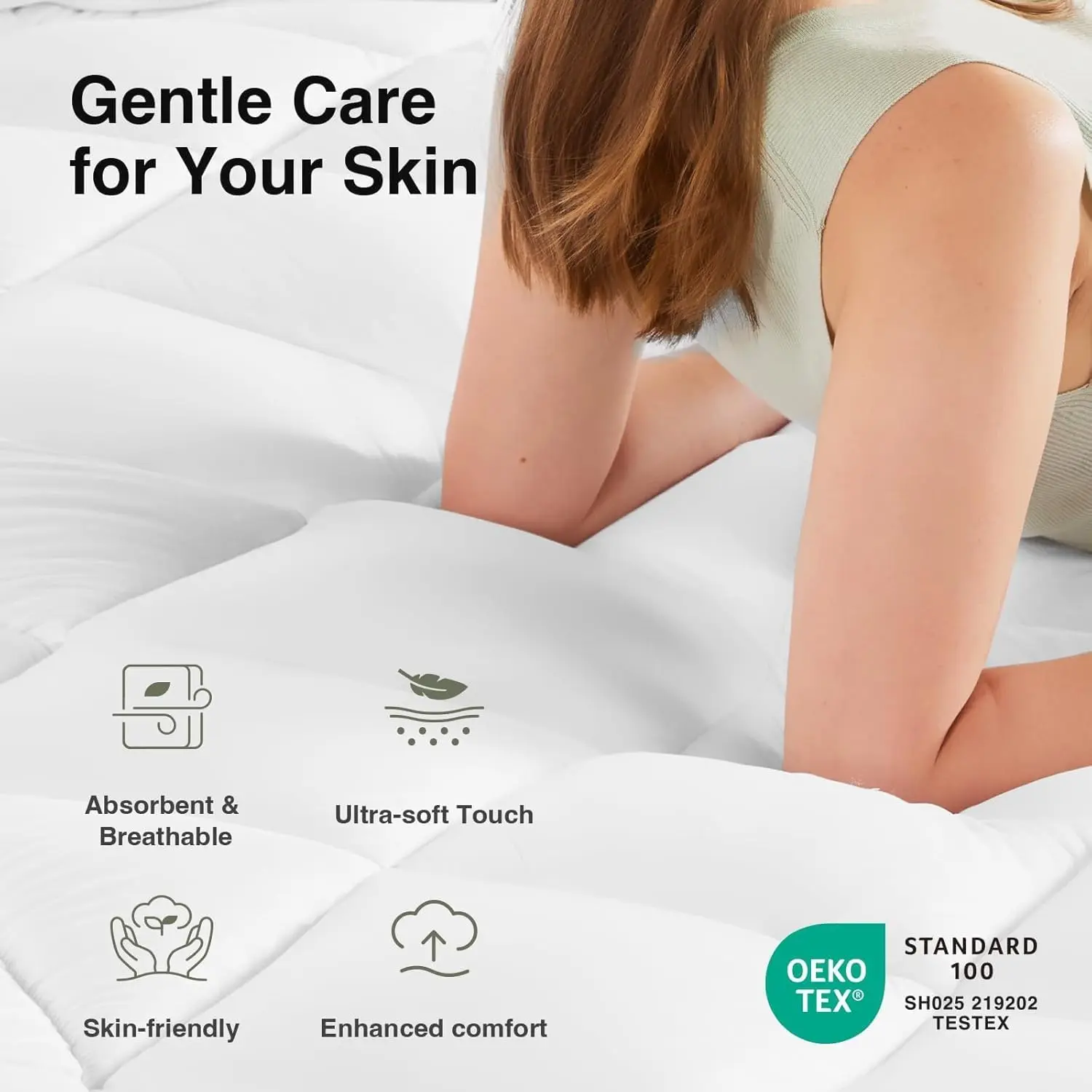 King Size Down Alternative Pillow Top Mattress Topper, Extra Thick Pad - view 2