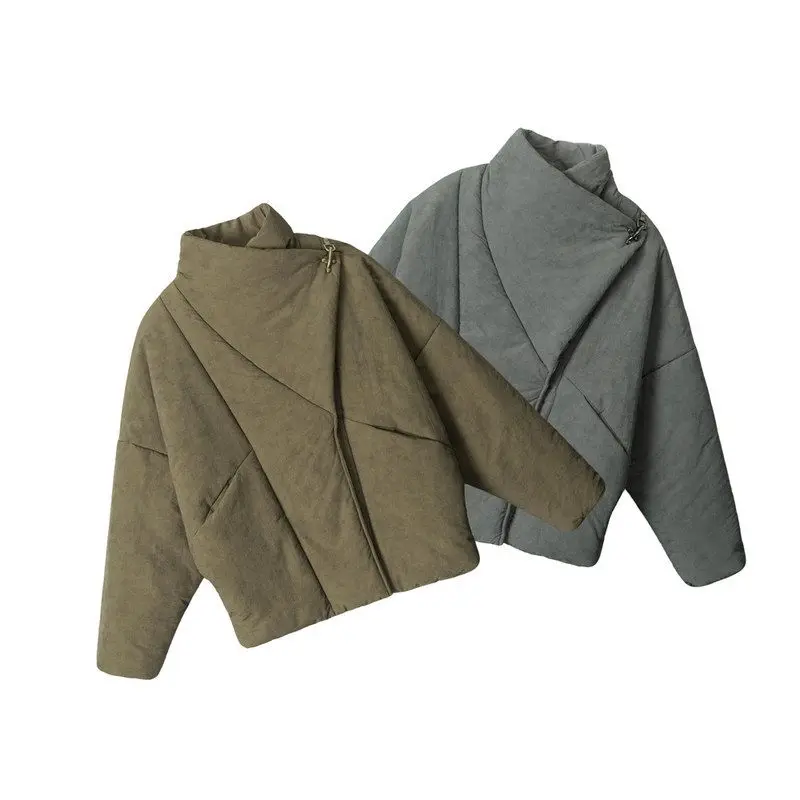 

HeyHenry Retro Thiened Stand Collar Jaet Women's Warm American Sle Winter Cotton Coat Long Sve Button Closure ...