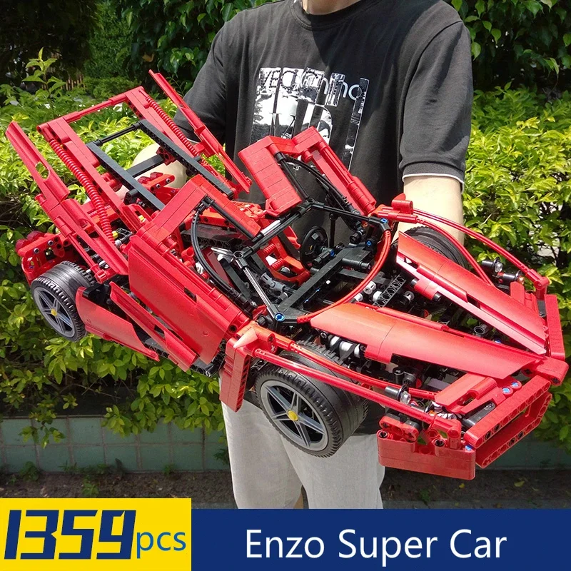 

1359pcs Technical Racers Ferrare Enzo Super Car 1:10 Scale Sports Car Model 8653 Building Blocks Bricks Toys Boy Gift