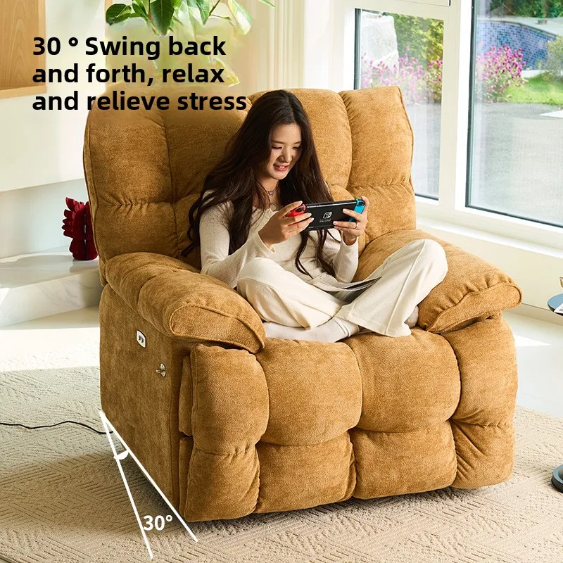 First-class space sofa cabin living room multi-functional electric lazy single sofa fabric sofa massage