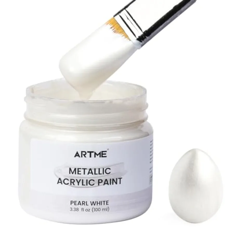 

Acrylic Paint Metallic, 100ml Pearl Paint for Art Painting, Hand-crafts, Non-Toxic, Non-Fading Pearlescent Acrylic Paints Ideal