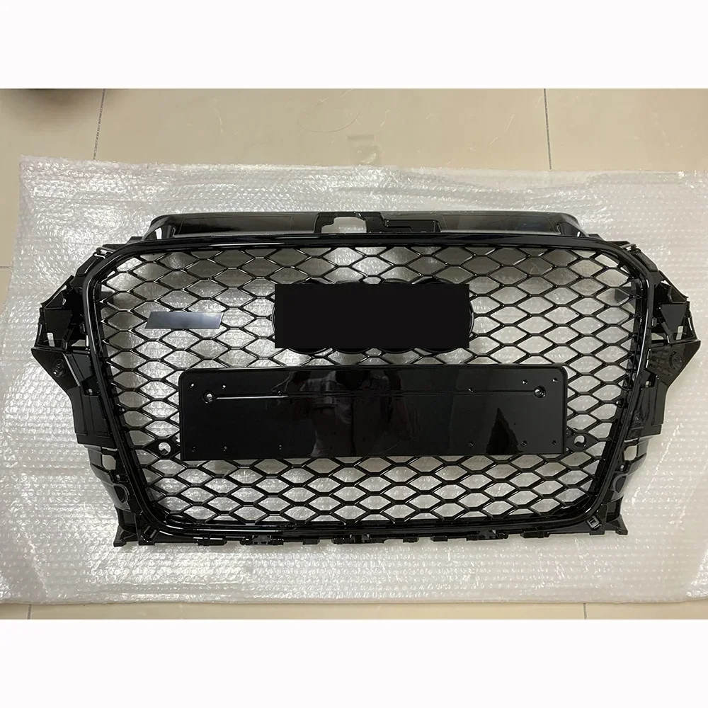 

Honeycomb Grill Mesh Gloss Black For Audi A3/S3 8V 2014 2015 RS3 Quattro Style Hex Mesh Front Bumper Hood Grille without emblem