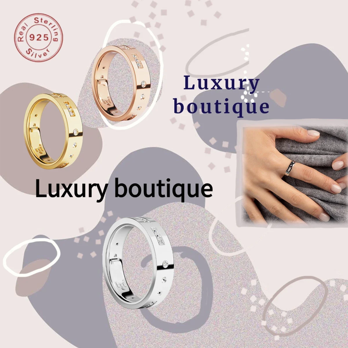 

Твердое серебряное кольцо S925 с кодом Морзе, марокканские украшения, женские роскошные вечные блестящие кольца на день пары, ограниченный подарок