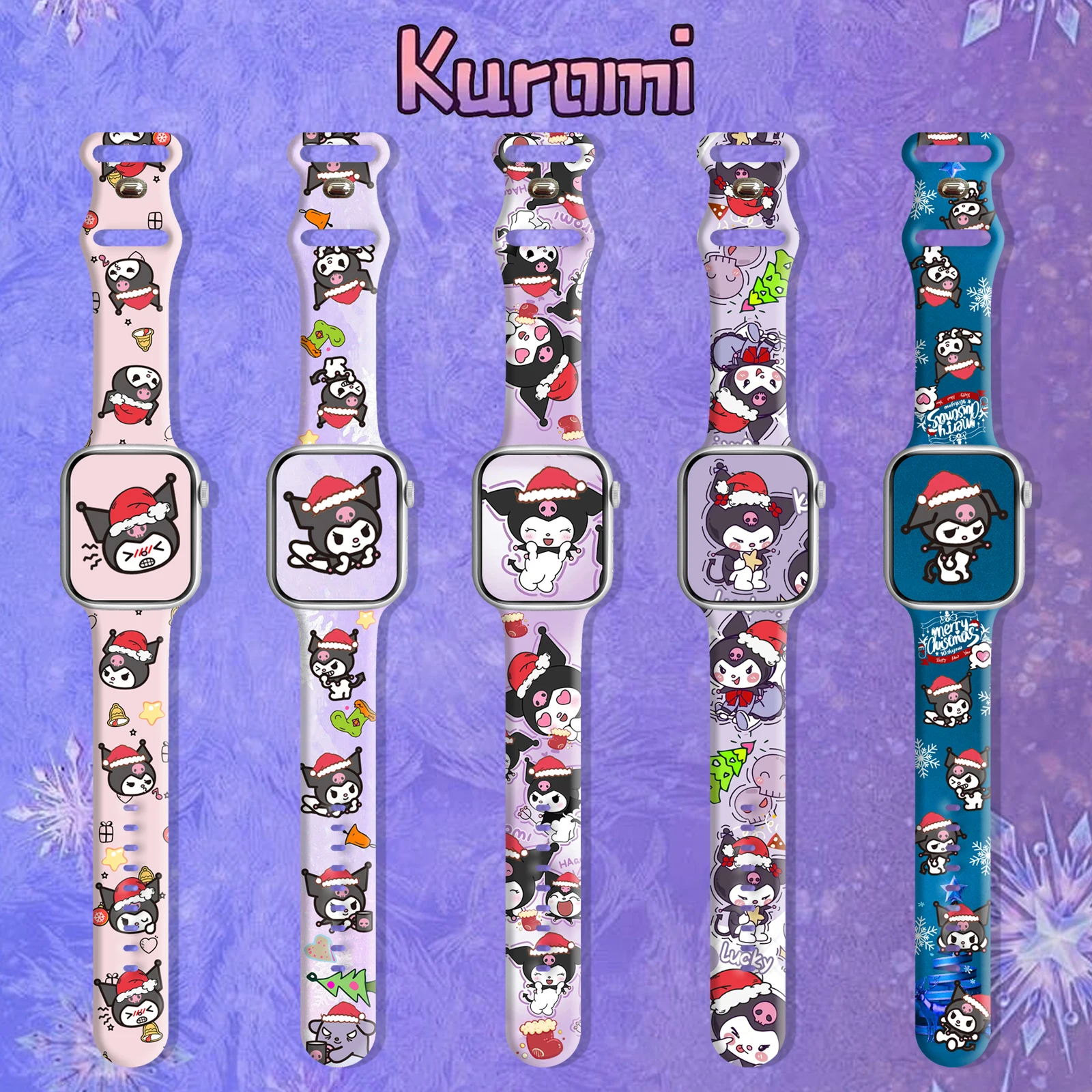 

Ремешок SANRIO с принтом для iWatch 11 10 9 8, силиконовый ремешок, сменный браслет для Apple Watch, 46 мм, 44 мм, 42 мм, 41 мм, 38 мм, ремешок для часов