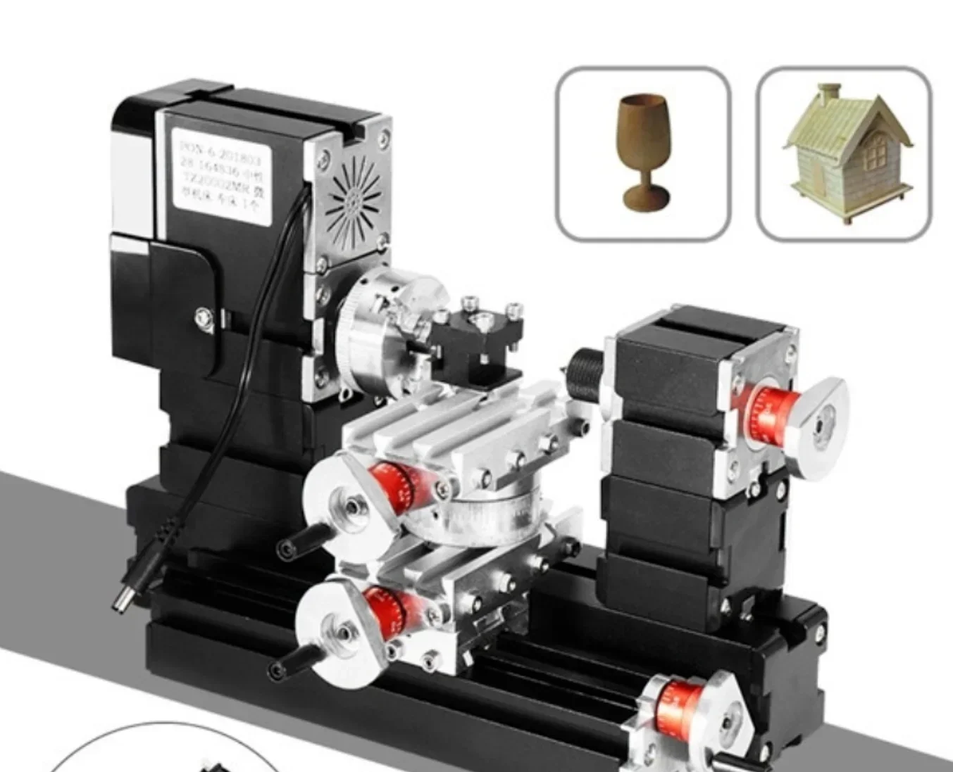 Medium Duty Automatic Horizontal 60W Metal DIY 12000r/min Motor Mini Rotating TZ20002MR Lathe for Industral Use