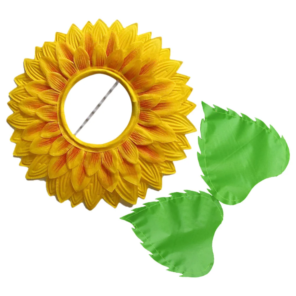 

Headdress Plant Accessories Halloween Sunflower Headgear Costume Cosplay Kids Silk Cloth Hat Child