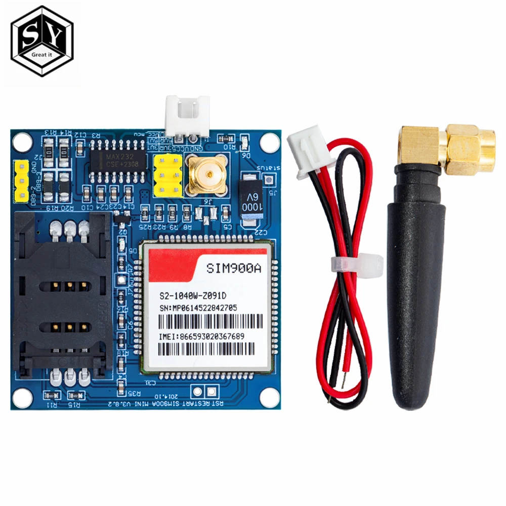 SIM900A SIM900 MINI V4.0 Wireless Data Transmission Module GSM GPRS Board Kit w/Antenna C83