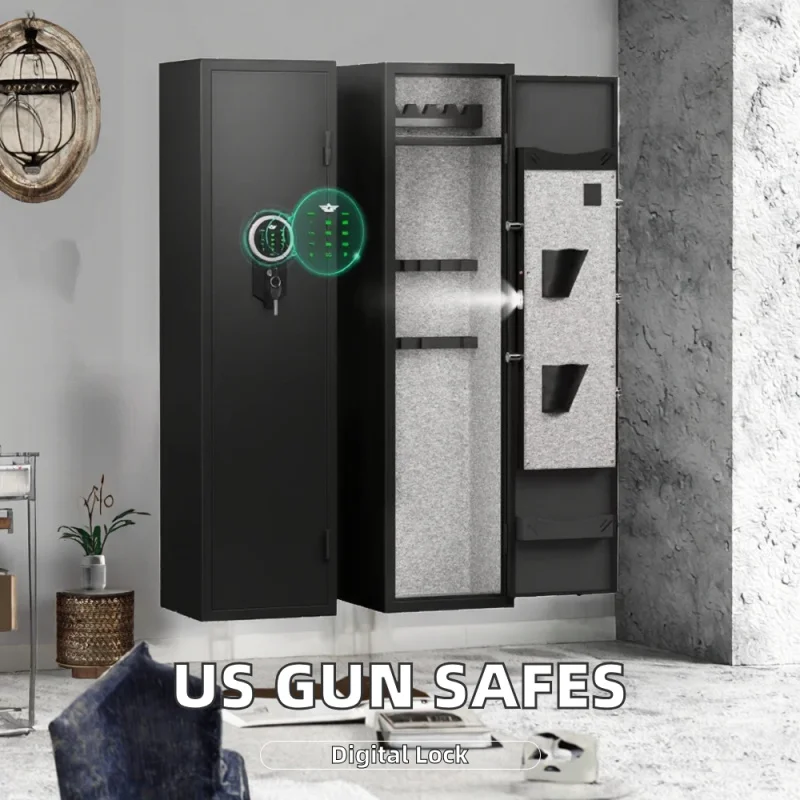 custom.In Stock US Warehouse Large Metal Digital Lock Gun Safes Long and Big Storage Cabinets and Boxes