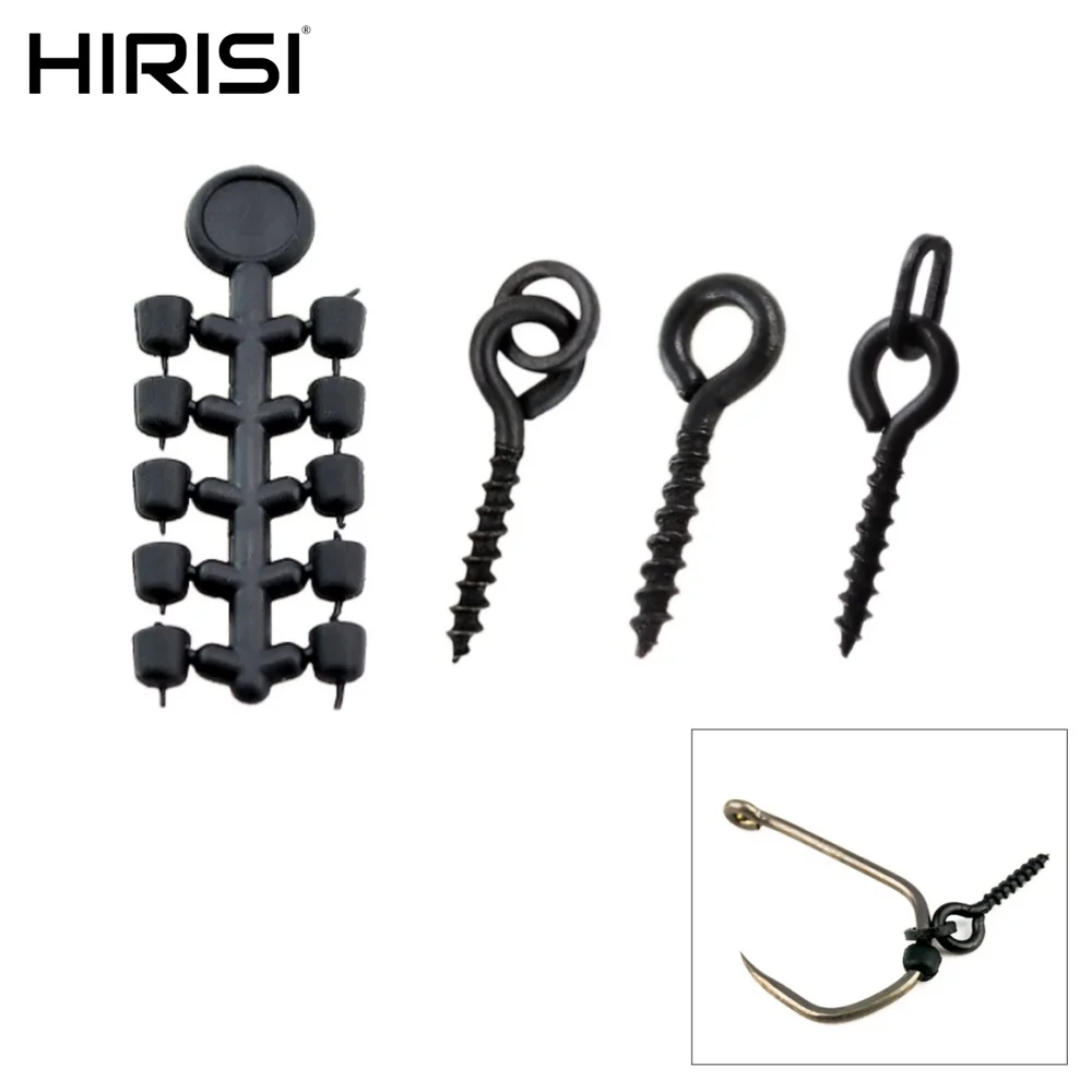 

Hirisi 50pcs Rubber Beads For Carp Fish Hook Stopper With 20pcs Boilie Screw Chod Rigs