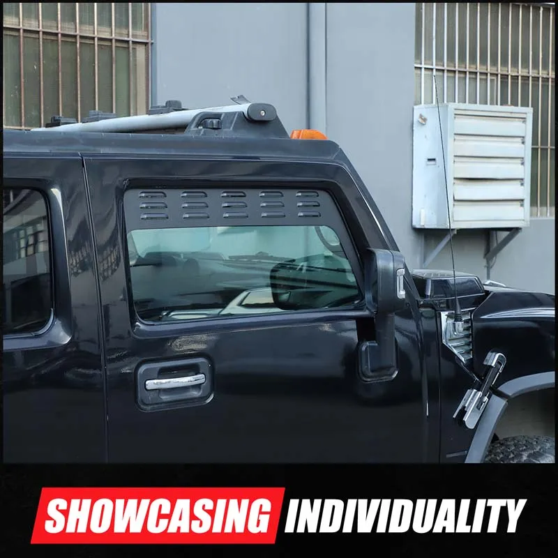 new For Hummer H2 2003-2009 Aluminum Alloy Car Front Rear Door Window Vent Louver Ventilation Shutters Car Accessories