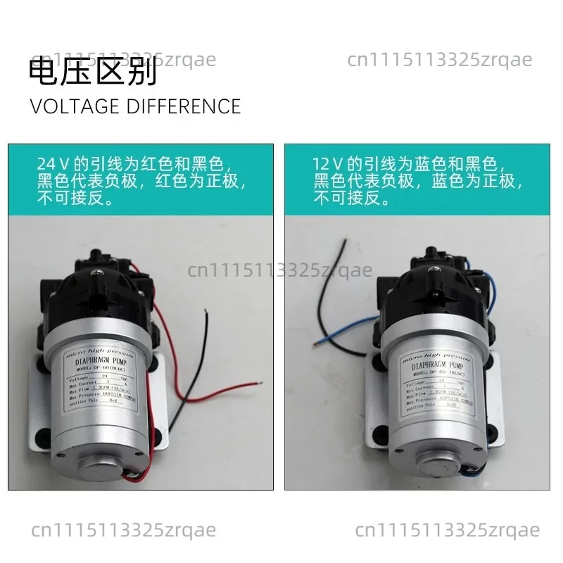 Brushless DC High Pressure Water Pump DP-60 12V/24V 5L/min Self-Priming Diaphragm Pump Automatic Start Stop Booster Pump