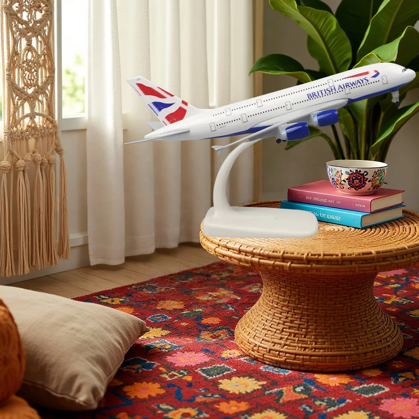 

Metal Aircraft Model 20cm British Airways Plane Model A380 Replica With Landing Gear Alloy Material Aviation Simulation Gift