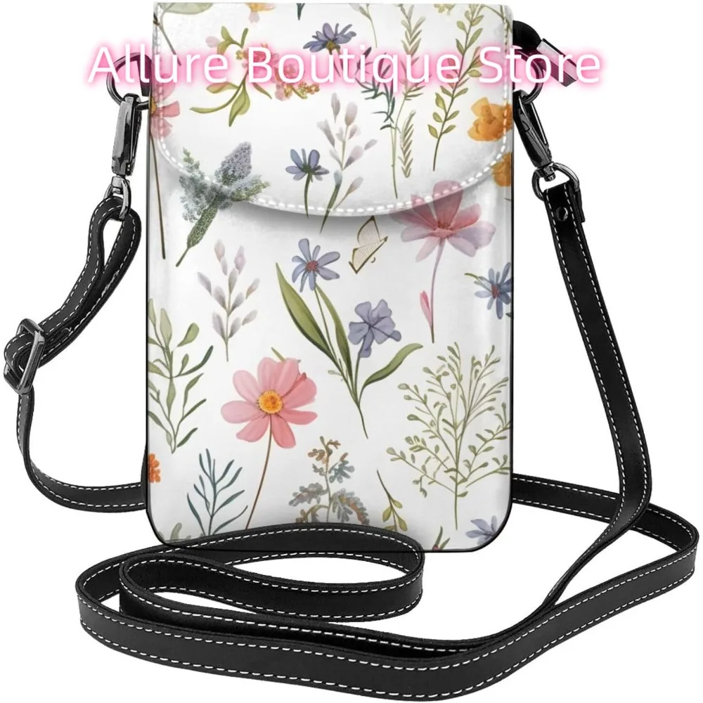 

Женская сумка через плечо с милым цветком из искусственной кожи, маленькая дорожная сумка для мобильного телефона, легкий мини-кошелек для телефона, кошелек Cross B