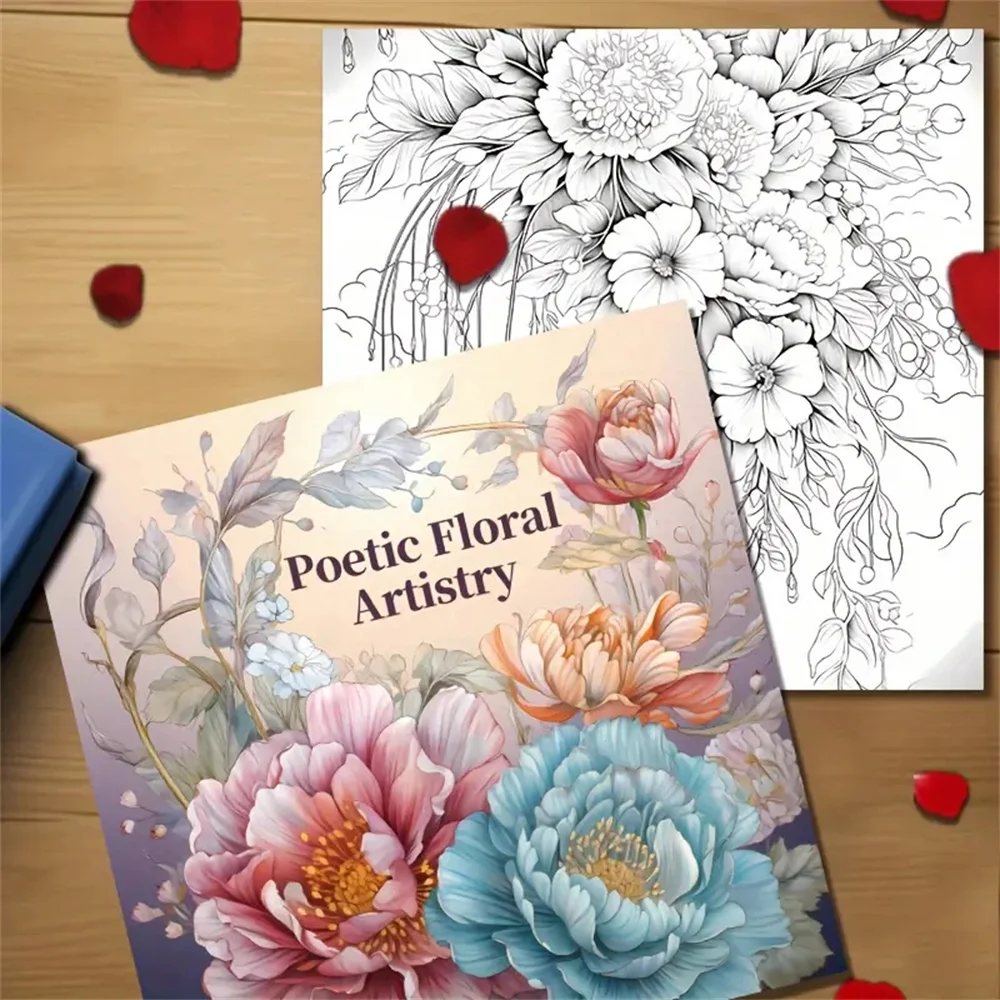 1pc Art Coloring Book 22 Page Coloring Books Gift For Birthday Party Relieve Stress Kill Time Graffiti Painting Drawing Art Book