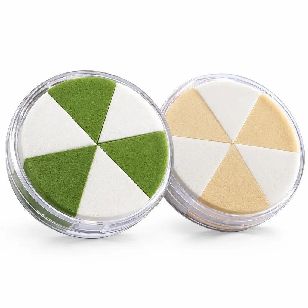 2Pcs Triangular Dual Use Makeup Puff Powder Sponge Foundation Puff Efficient Application Random Color Makeup Sponge