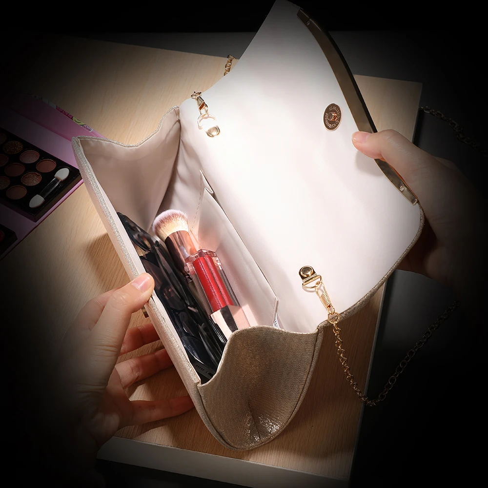 Luxury Pleated Ladies Evening Bag Candy Polyester Clutch Purses for Women Pearl Decorated Wedding Party and Messenger Bag image 5