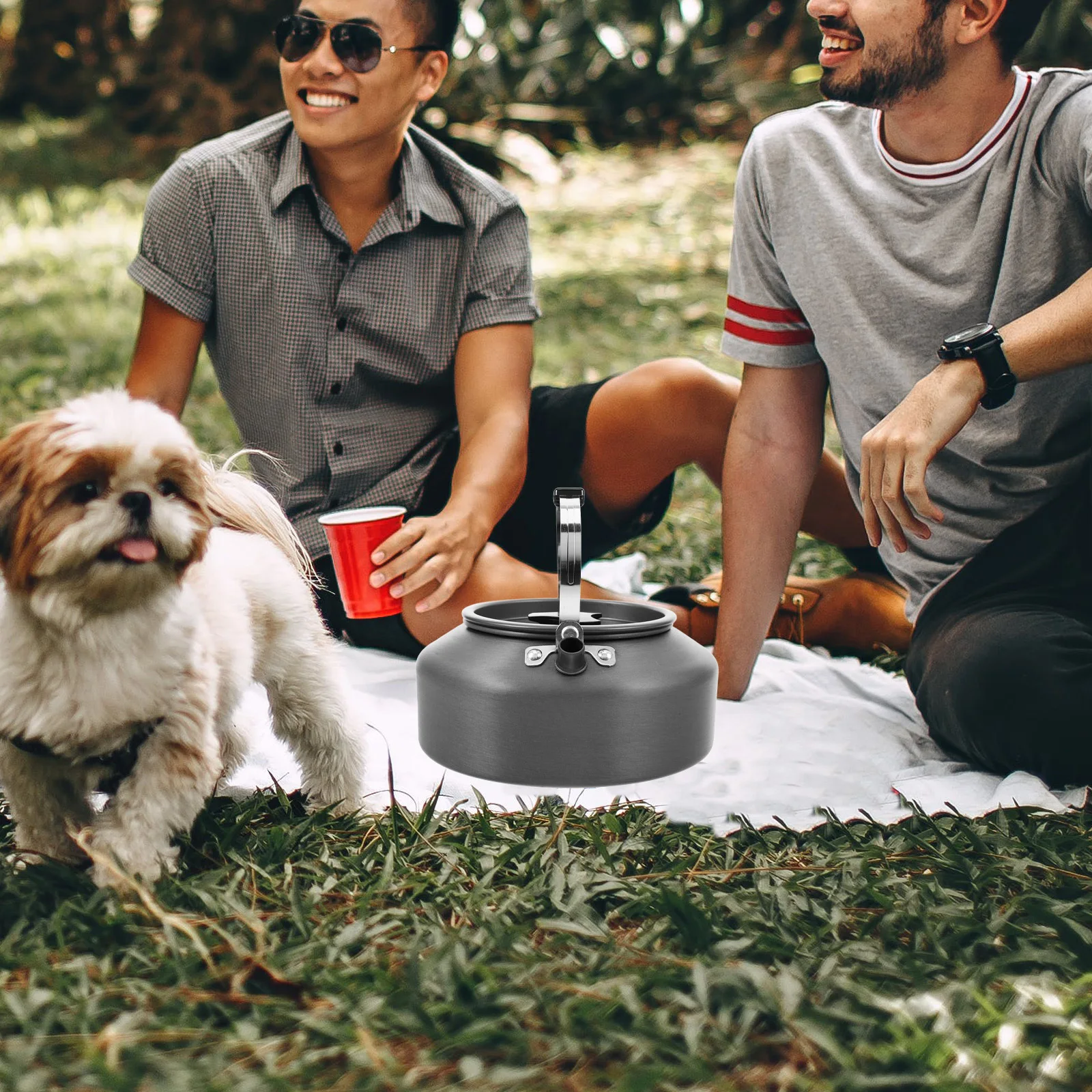 

Camping Whistling Kettle Backpacking Water Boiler Container Tea Stove Boiling Pot