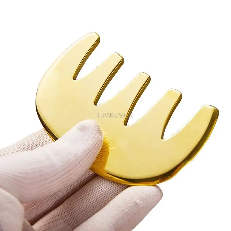 Pure copper tiger span M comb brass scrapping plate regimen beauty meridian dredging grinding head sha brass comb