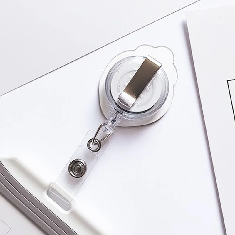 الكرتون زهرة العمل بطاقة كم كليب قابل للسحب سهلة سحب حاملي الهوية تمرير حافلة بطاقة اسم بكرات شارة الفتيات ممرضة معرف العلامة