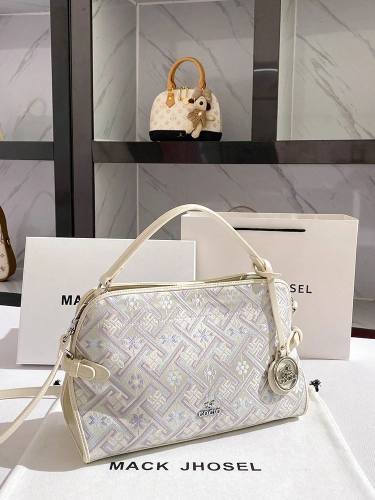 Bolso Tote Bordado Ma Jhosel, Bolso de Mano para Viajeros, Cuero Suave, Estilo Casual, Nueva Colección Verano 2025, Bolso d...