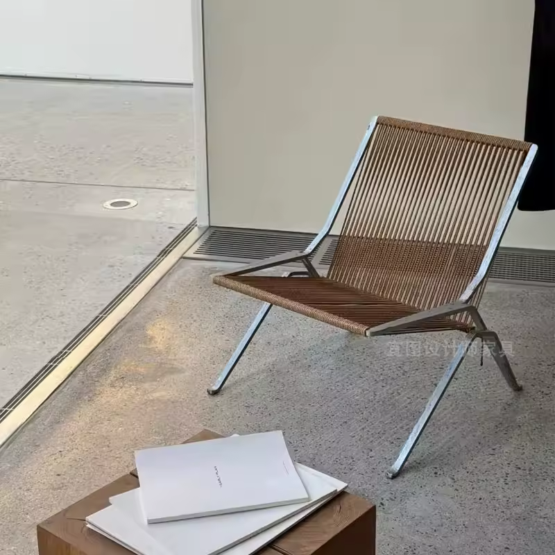 MOMO Bauhaus Single Lounge Chair Living Room Minimalist Rope Sofa Hotel Lounge Reception Chair Outdoor Woven Chair - Image 6
