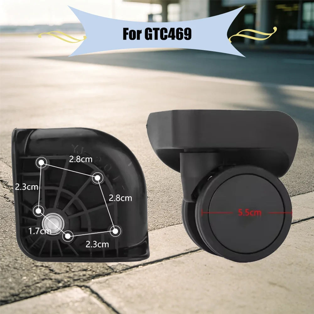 For GTC469 Business Traveler’s Luggage Wheel Savior -Silent Durable Soft Rubber Replacement Wheels 360° Swivel Tool-Free InstalI