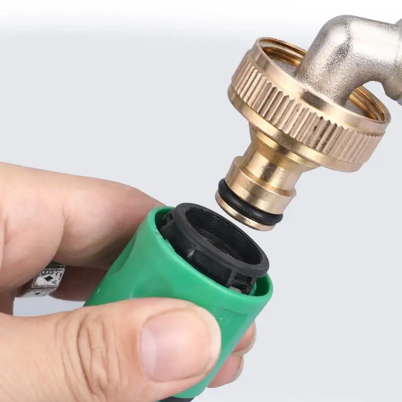 Adaptor Brass Hose Tap Connector 3/4'' 1/2'' Threaded Garden Water PIPE Adapter Fitting Watering Equipment Pressure Washer Hose view 2