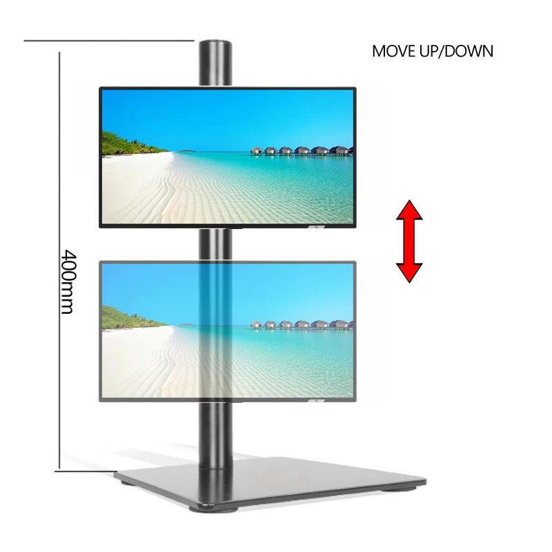 DL-AOC3 10'-27' 25' Höhenverstellbarer 15kg Metall-Basis Monitorständer für Einzelbildschirm – Detail 7