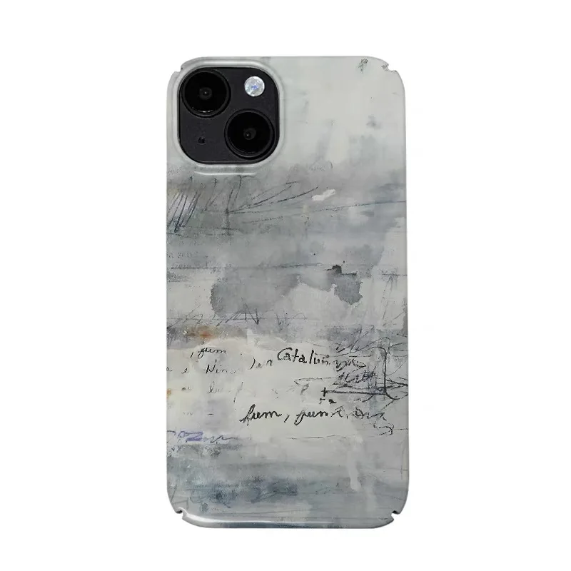 

Ins Grey Ink Painting Art Phone Case for IPHONE 17 Air 16E 15 PROMAX 14 Plus 13 12 MINI 11 PRO 16Plus XR XS Acrylic Phone Cover